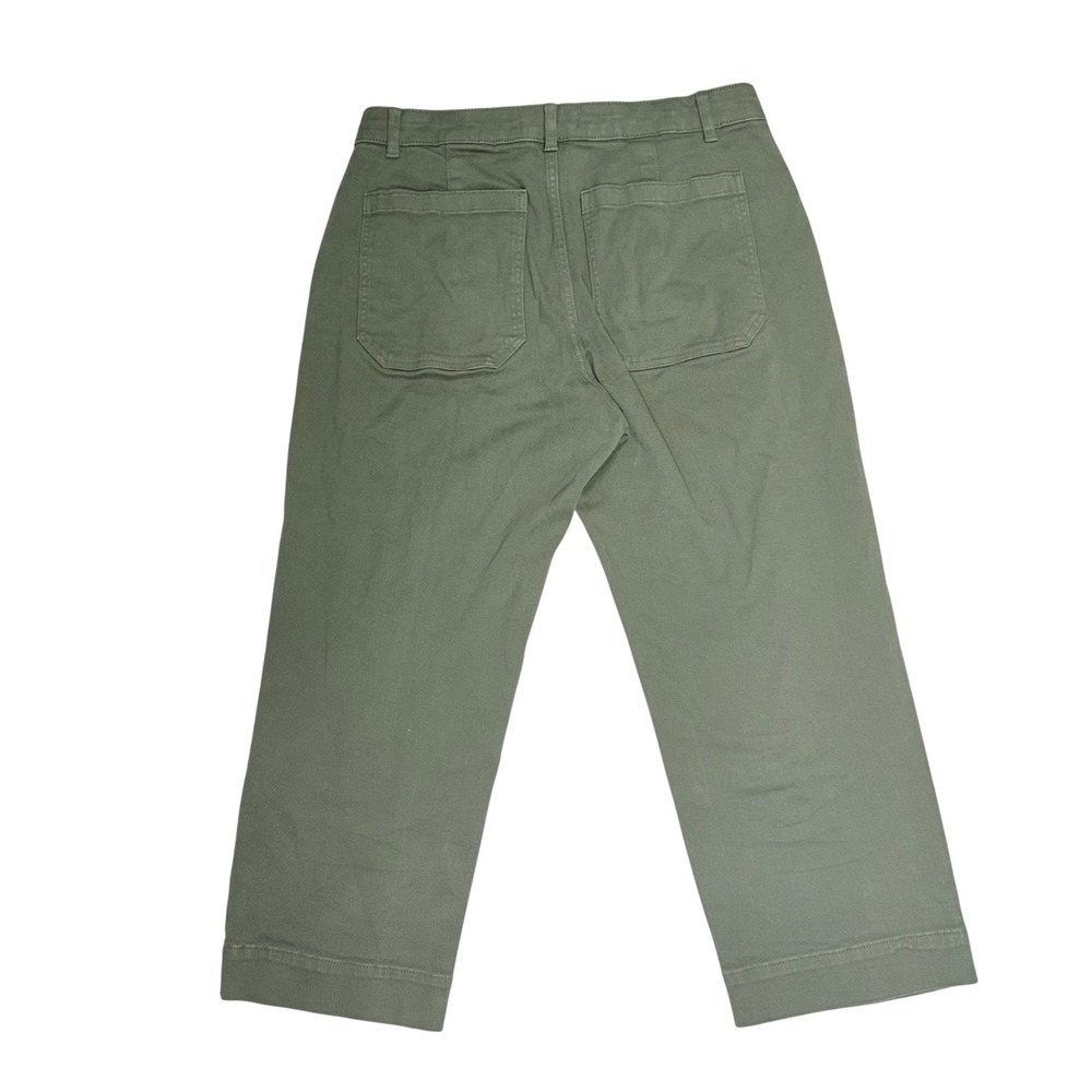 Everlane Fatigue Green Organic Cotton Straight Leg Pant 14R High Rise Chino - Picture 8 of 8